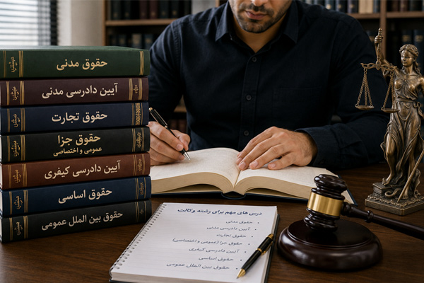 برای رشته وکالت چه درس هایی مهم است