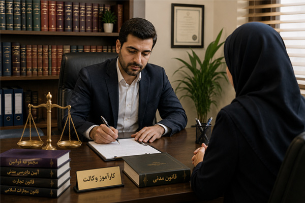 آیا کارآموز وکالت میتواند دفتر بزند