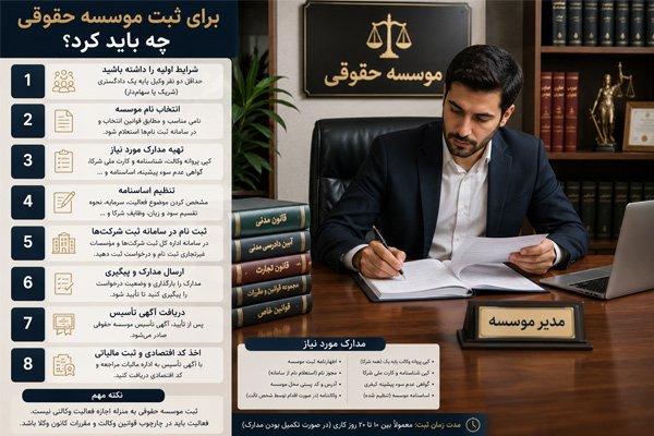 برای ثبت موسسه حقوقی چه باید کرد