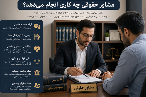 مشاور حقوقی چه کاری انجام می دهد
