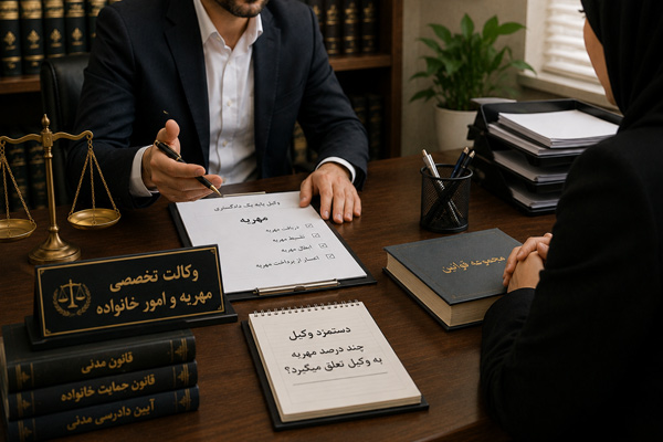 چند درصد مهریه به وکیل تعلق میگیرد